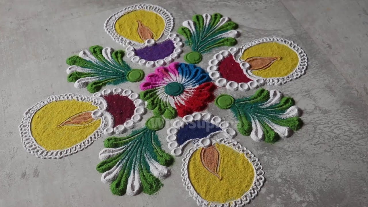 Simple rangoli design using bangles । new year special rangoli design ...