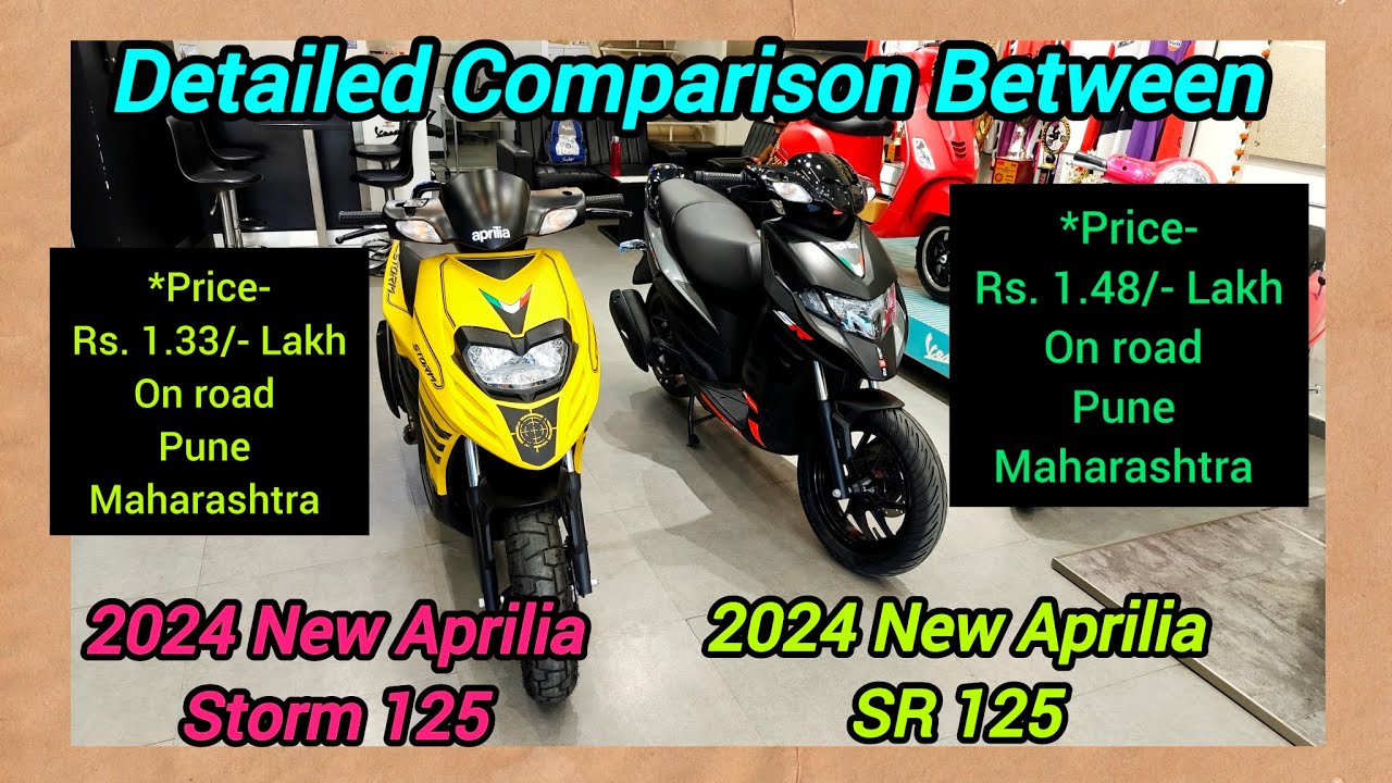 Detailed Comparison Between 2024 New Aprilia 🔥 | Storm 125 | SR 125