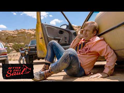 Still: Mike saves Jimmy in the desert shootout — Better Call Saul