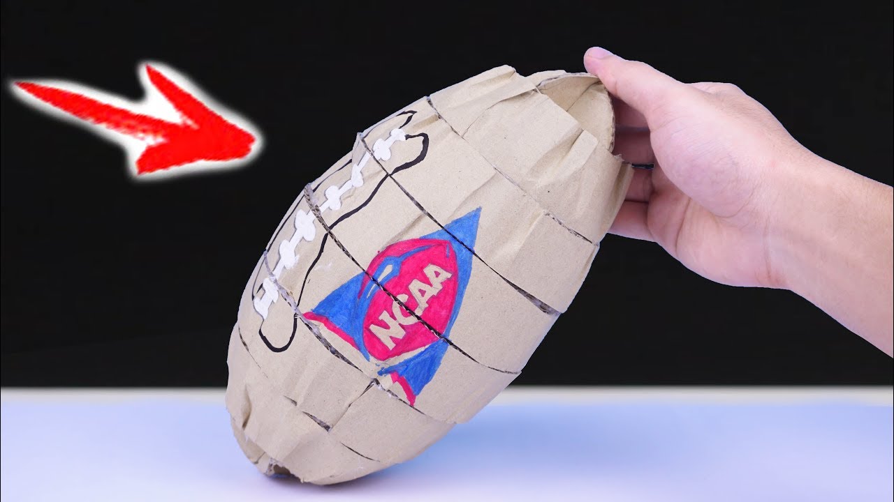 NCAA College Football - How To Make Rugby Ball From Cardboard - YouTube