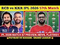 RCB vs KKR Dream11 Prediction| RCB vs KKR Today Match Prediction| IPL 2026 Match 57