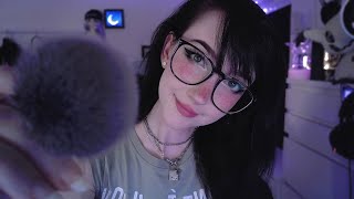 ASMR ☾ magical sleepy brushes for instant sleep  close up face & mic brushing + rain sounds