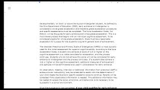 Strongsville City - Schools A Parent/Guardian’s Guide to Early Entrance to Kindergarten or First G