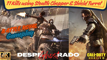 11 Kills using Stealth Chopper & Shield Turret | CODM BR WIN | Desperado Ghost #callofduty