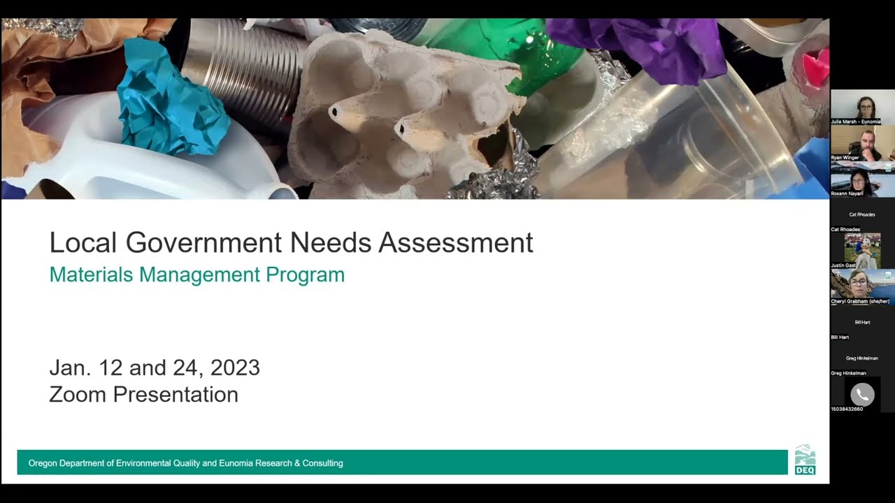 Oregon DEQ Local Government Recycling Collection Expansion Needs Assessment Info Session #2