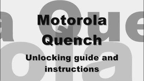 How to Unlock Motorola Quench to any Network subsidy code, Rogers TIM