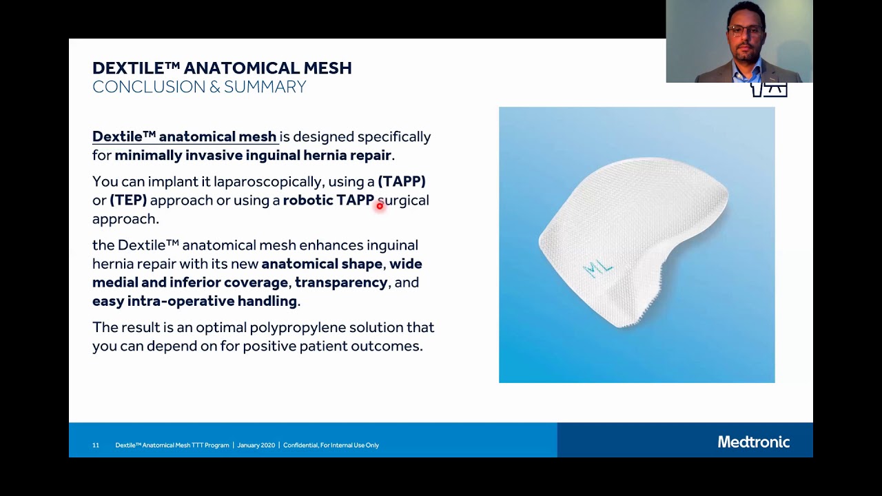 Dextile Mesh plus mesh evaluation live transmission by prob aldohayan ...