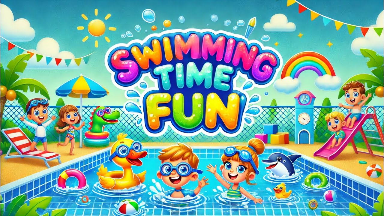 Swimming Time Fun | Swimming Song | Nursery Rhymes | Kids Songs | - YouTube