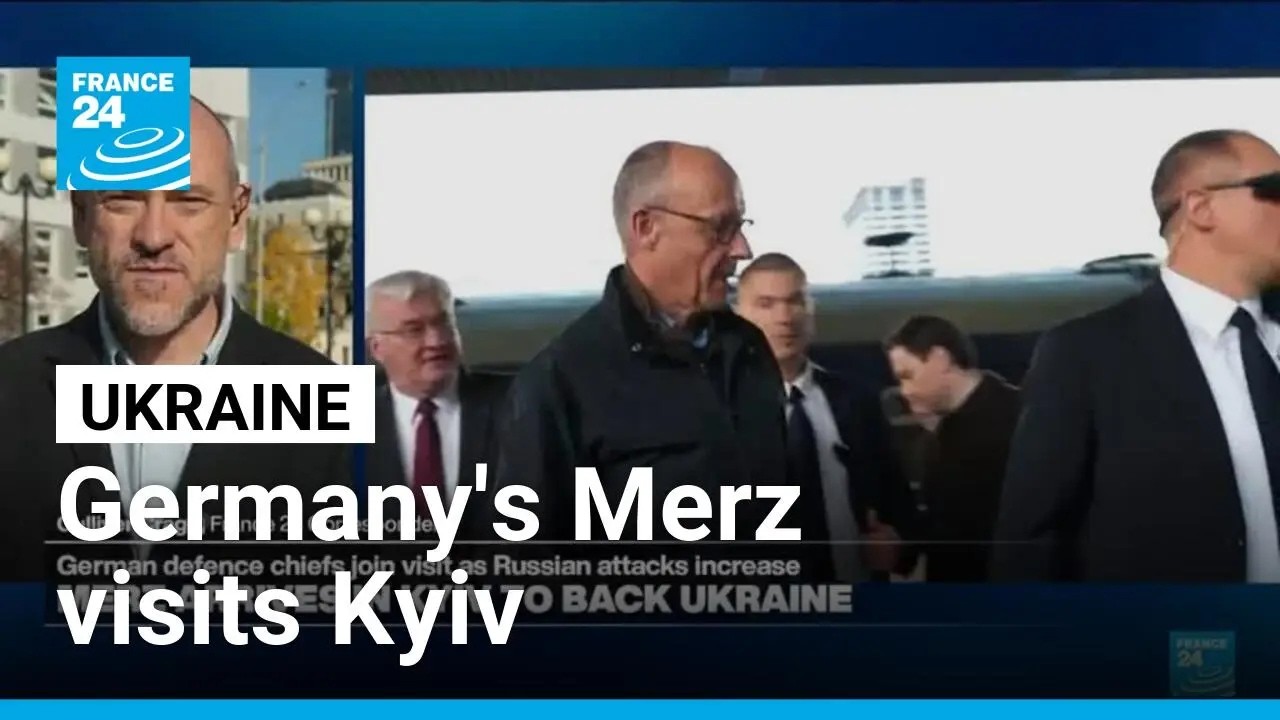 Germany's Merz visits Kyiv as Russia steps up attacks on Ukrainian cities • FRANCE 24 English