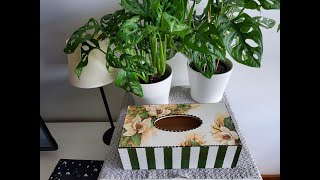 #256 Tissue box decoupage, tutorial, diy