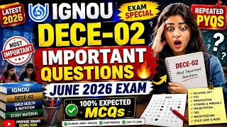 IGNOU DECE-02 Most Important Questions 2026 🔥 | 100% Expected MCQs | June Exam #ignou #ignouexam