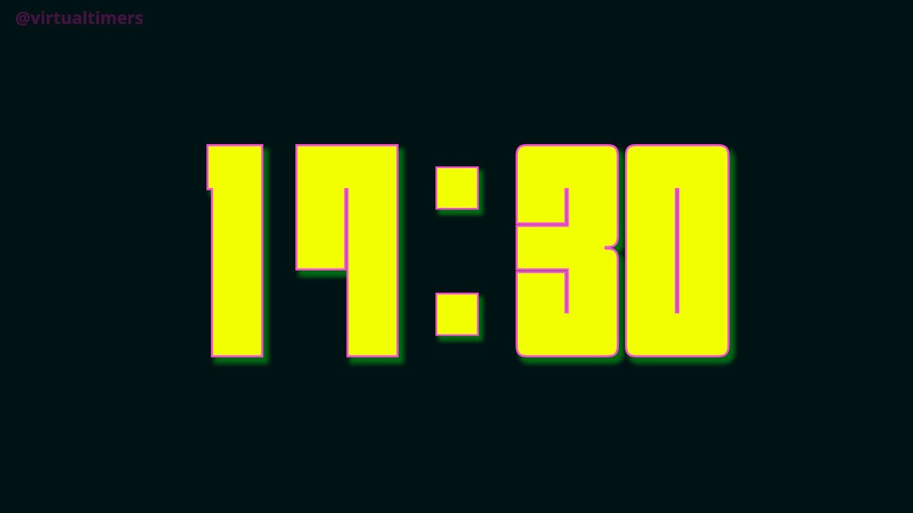 SILENT - 17 Minute and 30 Second Countdown - Solid Retro Yellow with ...