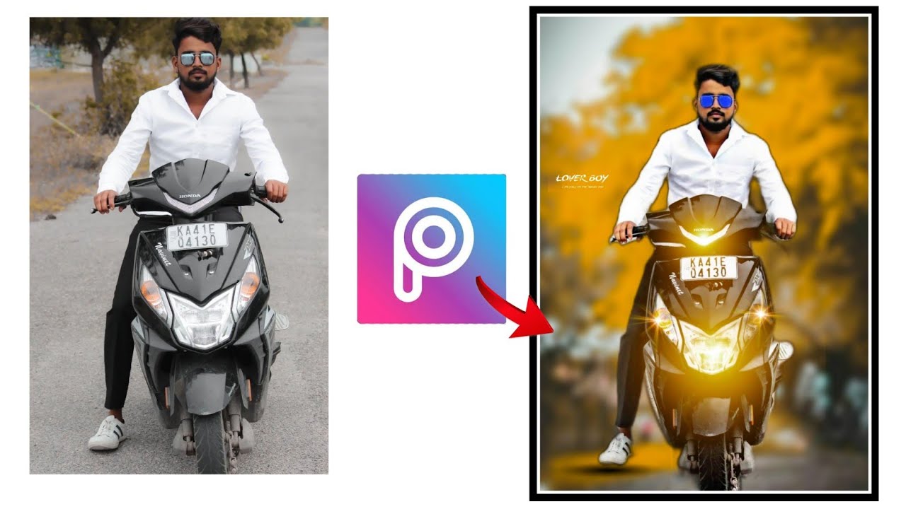 PicsArt Photo editing in Kannada bike photo HD editing in Kannada sk tech life 2022 YouTube