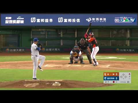 08/22 統一 vs 富邦 二局上，伍鐸投出三上三下