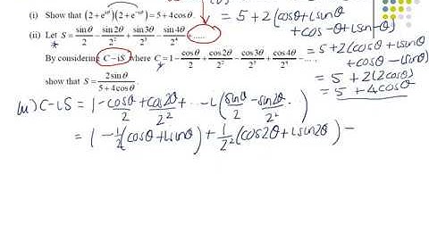 Y12 FM Pure JB Using de Moivres Theorem 3 - Summing Series
