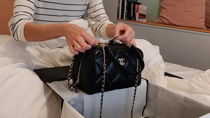 Chanel Large Lambskin Quilted Bowling Bag