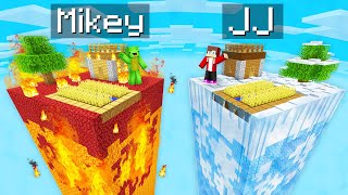 Mikey FIRE Chunk vs JJ ICE Chunk Survival Battle in Minecraft (Maizen)