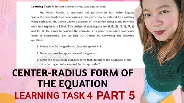 CENTER-RADIUS FORM OF THE EQUATION| PROBLEM SOLVING| WEEK 7-8 LEARNING TASK 4 PART 5|@LoveMATHTV