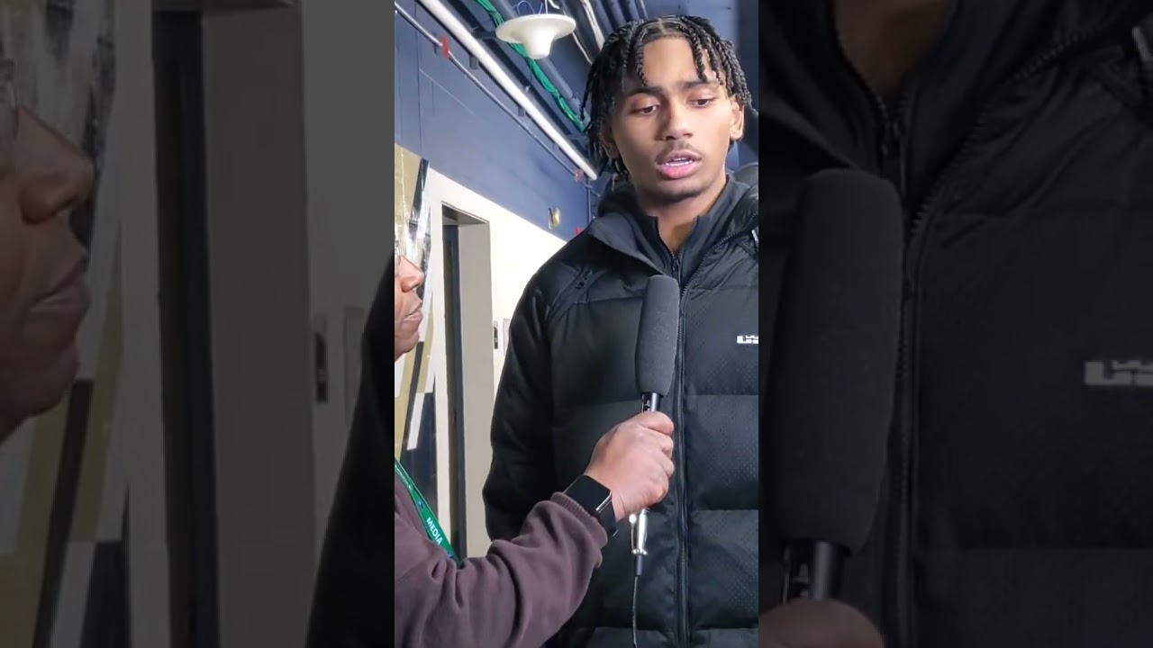 Talking with DeCarlo Prince after his performance against Hoban. He would score his 1000th point