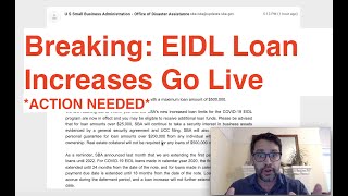 Breaking: EIDL Loan Increase Requests Are Live | Action Needed, First Come First Served