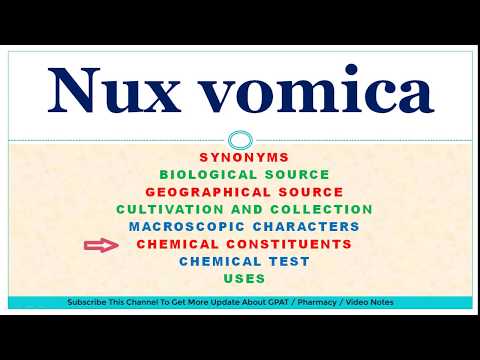 Alkaloids Pharmacognosy : NUX VOMICA | Pharmacogonosy of Nux Vomica | pharmacogonosy lecture