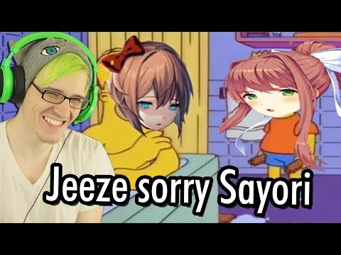 monika-deletes-sayori-with-a-chair-|-meme-react-👏👏-bart-hits-homer-with-a-chair-meme