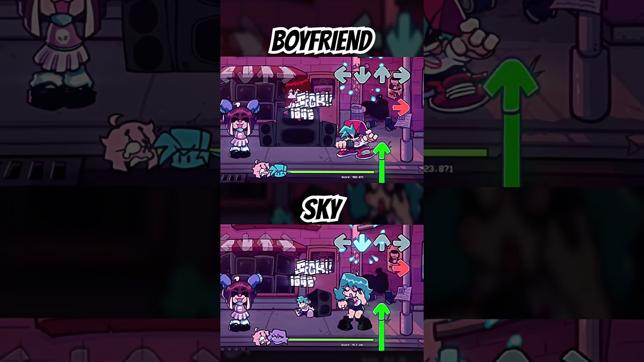 FNF QT DANCE BOYFRIEND VS SKY #fnf #qt #sky #dance