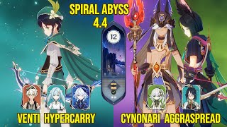 C0 Venti Hypercarry & C1C4 Cynonari Aggraspread | Genshin Impact Spiral Abyss Version 4.4