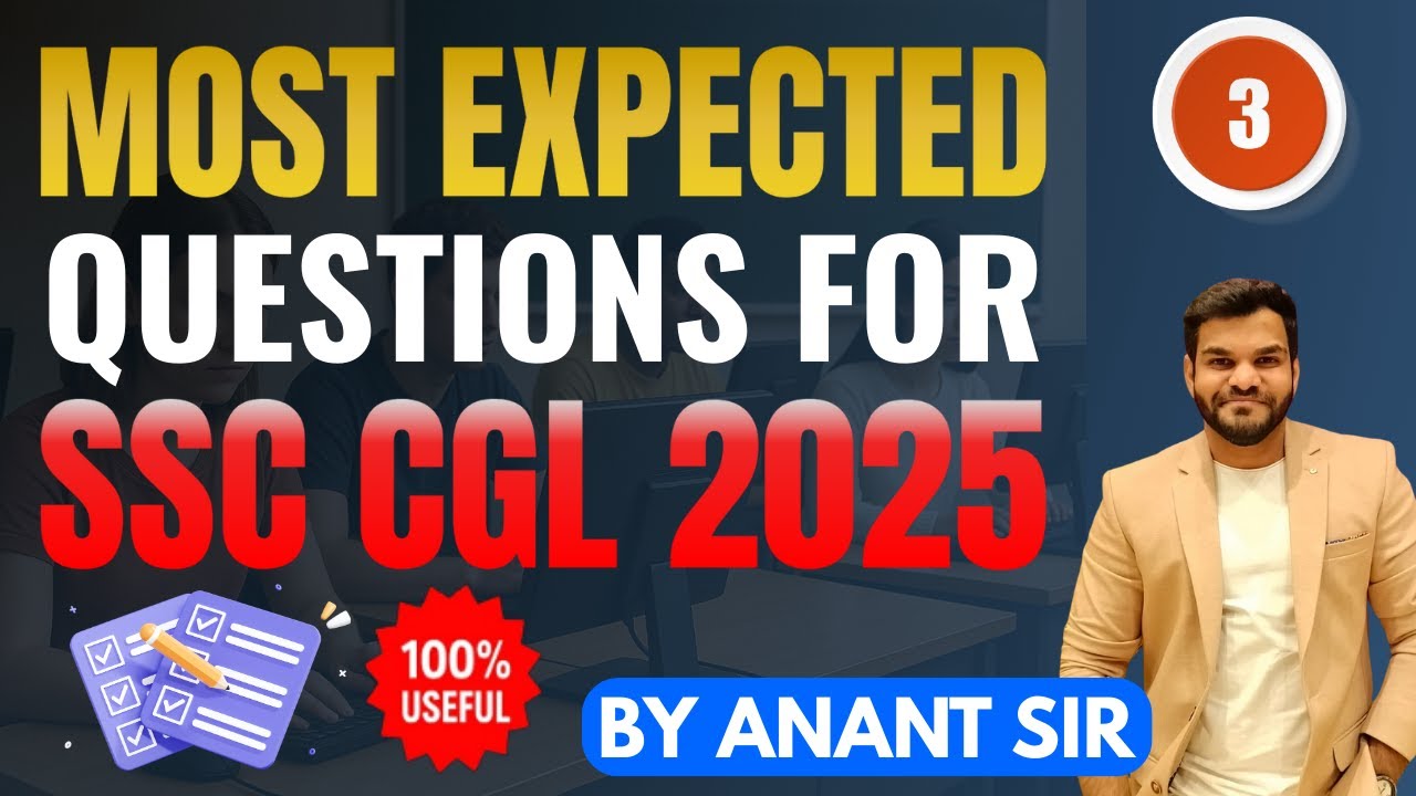 10 most expected questions for ssc cgl 2025 -3 || Maths | By Anant Sir ...