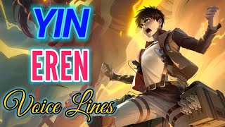 Yin Eren - Attack on Titans skin voice lines and quotes - dialogues Mobile Legends Noygen