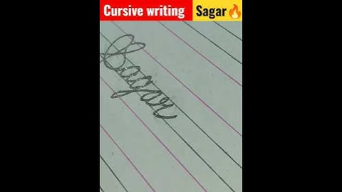 cursive writing name Sagar नाम सागर का है #ytshort #shorts