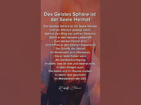 Rudolf Steiner Spruch Des Geistes Sphäre ist der Seele Heimat! YouTube