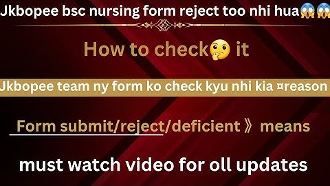 how to check jkbopee bsc nursing application form step by step ||