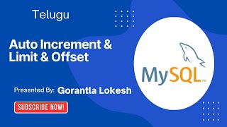 Part 23: Auto Increment & Limit MySql | #telugu #mysql