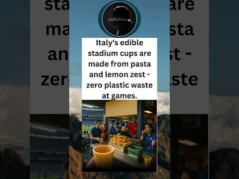 Italy's edible stadium cups are made from pasta and lemon zest - zero plastic waste at games.