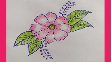 COSMOS flower drawing with colors # flower drawing tutorial # easy drawing