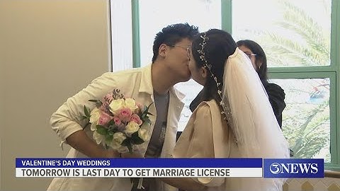 Couples who plan to wed on Valentines Day urged to get marriage license by Friday