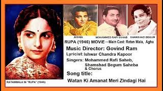 1946-ROOPA-17-Md.Rafi ShamshadBegum Chorus-Watan Ki Amanat Meri Zindagi Hai-IC Kapoor-Pt.GovindRam