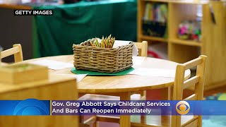 'Starting Immediately' Gov. Greg Abbott Says Childcare Services Can Reopen, Bars Too