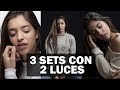 Iluminación de estudio: Tres sets de dos luces para retrato