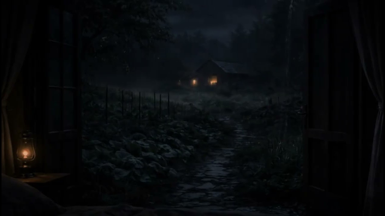 Regennacht im Garten – Offene Tür, leiser Regen & warmes Licht 🌧️ Einschlafen & entspannen