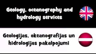 VOCABULARY IN 20 LANGUAGES = Geology, oceanography and hydrology services видео услуги геологии