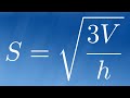 Solve the Equation S = sqrt(3V/h) for h