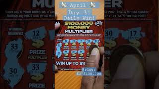 Scratch-off ticket 💰 Day 3 of April $2 daily win "$100,000 Money Multiplier" #lottery screenshot 4