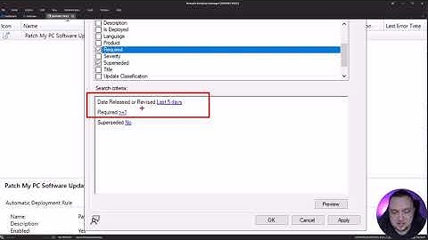 Automatic Deployment Rules - PSA Required + Date Released Revised