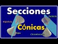 Secciones cónicas. Hipérbola, Parábola, Elipse, Circunferencia.