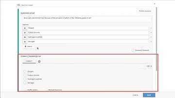 Multiple Choice Question Setup
