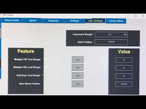 06 03 4 Gorbel G Force Q2 & iQ2 Smart Connect User Interface Program Menu Advanced Settings