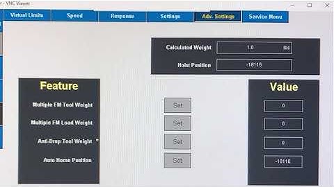 06 03 4 Gorbel G Force Q2 & iQ2 Smart Connect User Interface Program Menu Advanced Settings