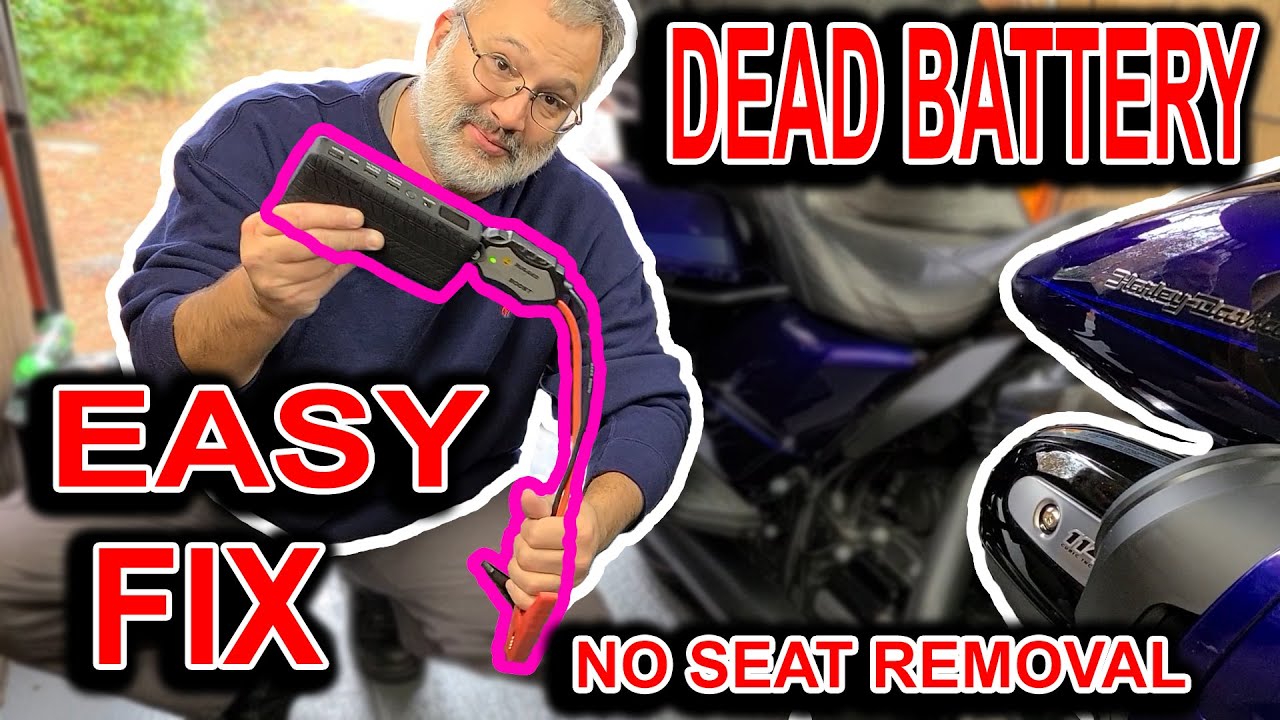 How To Jump Start Your Harley Davidson Without Removing The Seat Youtube